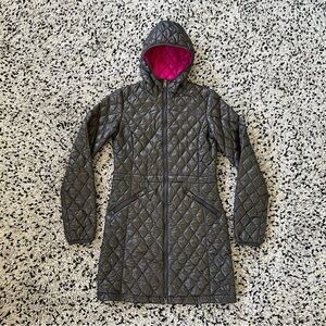 The North Face Thermoball Parka Jacket Silver Grey Hooded Full Zip Women’s XS
